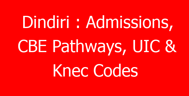 Dindiri : Admissions, CBE Pathways, UIC & Knec Codes