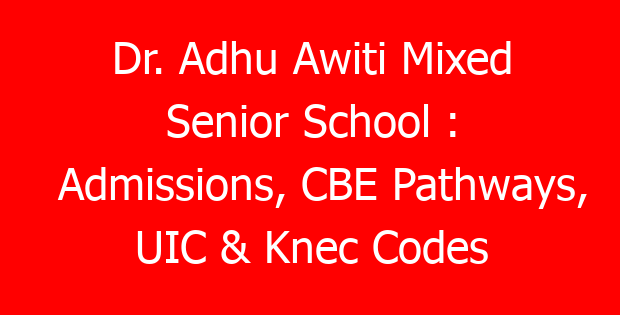 Dr. Adhu Awiti Mixed Senior School : Admissions, CBE Pathways, UIC & Knec Codes