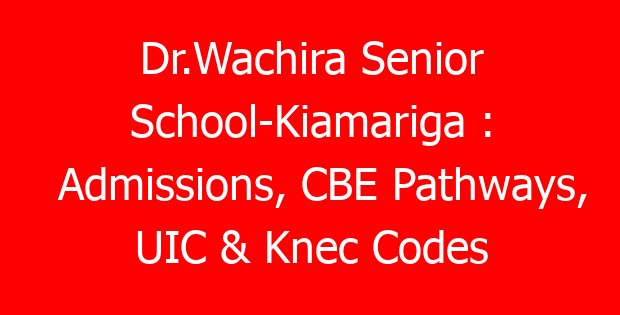 Dr.Wachira Senior School-Kiamariga : Admissions, CBE Pathways, UIC & Knec Codes