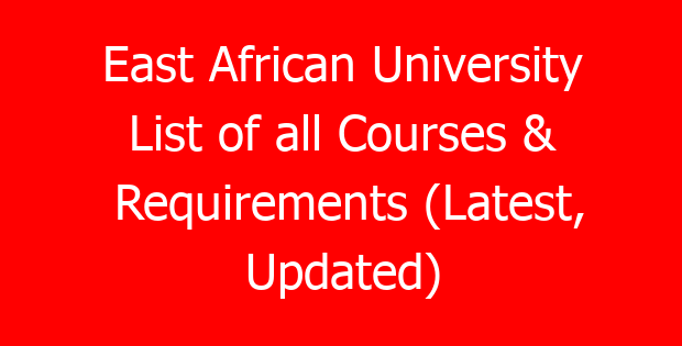 East African University List of all Courses & Requirements (Latest, Updated)