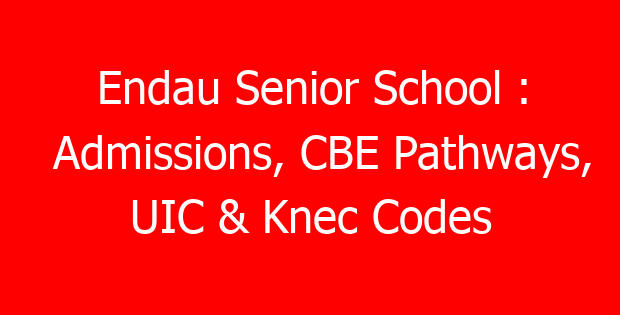 Endau Senior School : Admissions, CBE Pathways, UIC & Knec Codes