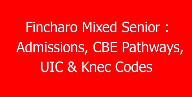 Fincharo Mixed Senior : Admissions, CBE Pathways, UIC & Knec Codes