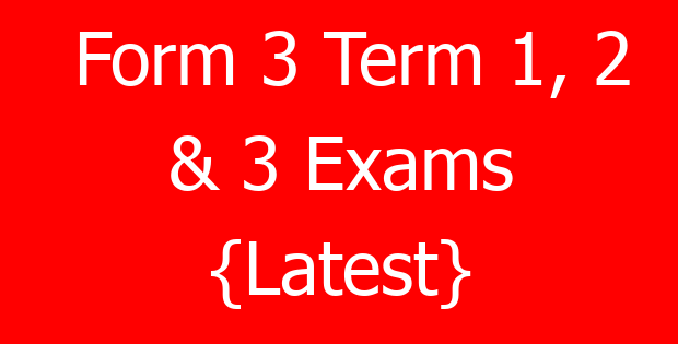 Form 3 Term 1, 2 & 3 Exams {Latest}