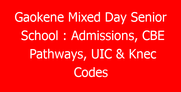 Gaokene Mixed Day Senior School : Admissions, CBE Pathways, UIC & Knec Codes