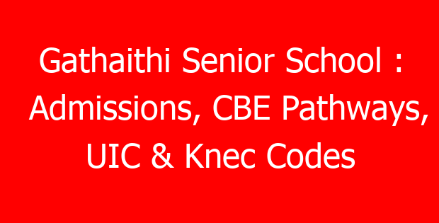 Gathaithi Senior School : Admissions, CBE Pathways, UIC & Knec Codes