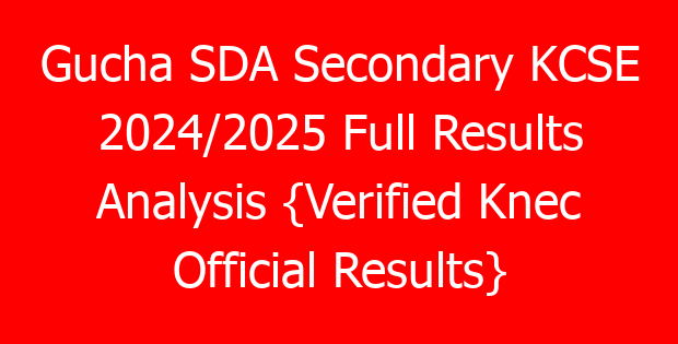 Gucha SDA Secondary KCSE 2024/2025 Full Results Analysis {Verified Knec Official Results}
