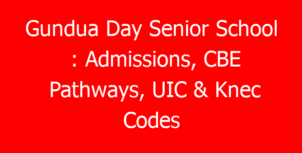 Gundua Day Senior School : Admissions, CBE Pathways, UIC & Knec Codes