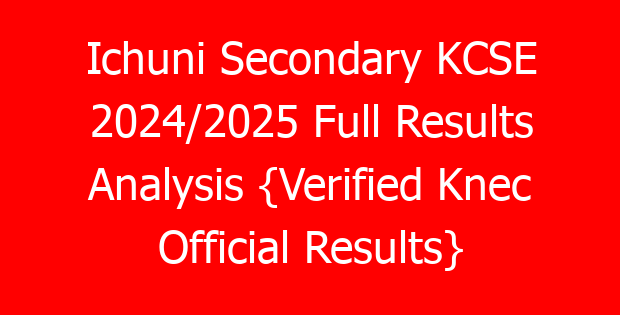 Ichuni Secondary KCSE 2024/2025 Full Results Analysis {Verified Knec Official Results}