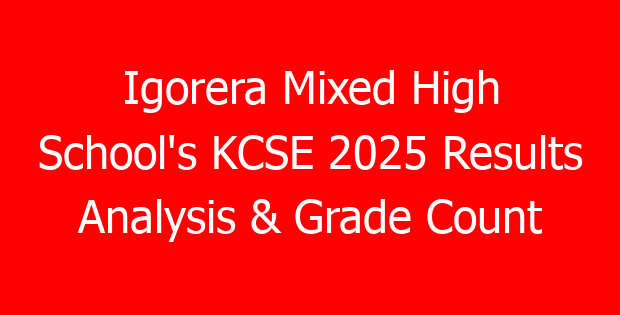 Igorera Mixed High School’s KCSE 2025 Results Analysis & Grade Count
