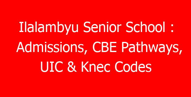 Ilalambyu Senior School : Admissions, CBE Pathways, UIC & Knec Codes