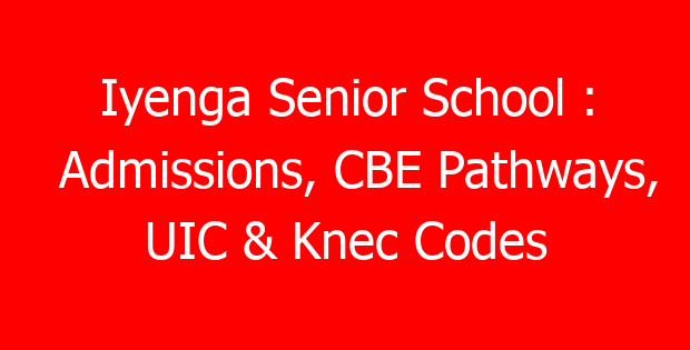 Iyenga Senior School : Admissions, CBE Pathways, UIC & Knec Codes