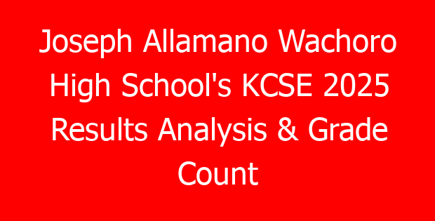 Joseph Allamano Wachoro High School’s KCSE 2025 Results Analysis & Grade Count