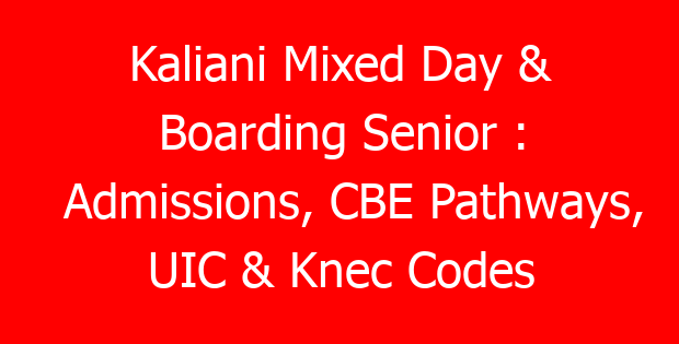 Kaliani Mixed Day & Boarding Senior : Admissions, CBE Pathways, UIC & Knec Codes