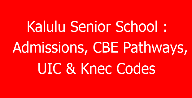 Kalulu Senior School : Admissions, CBE Pathways, UIC & Knec Codes