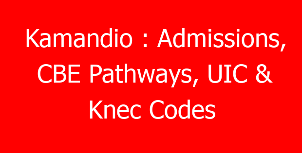 Kamandio : Admissions, CBE Pathways, UIC & Knec Codes