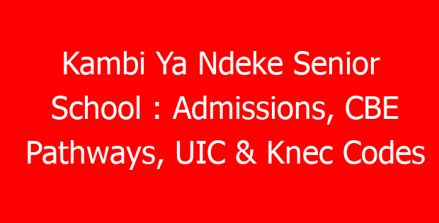 Kambi Ya Ndeke Senior School : Admissions, CBE Pathways, UIC & Knec Codes