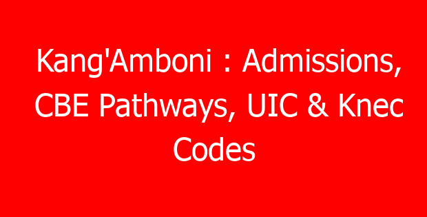 Kang’Amboni : Admissions, CBE Pathways, UIC & Knec Codes