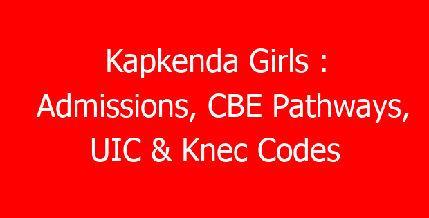 Kapkenda Girls : Admissions, CBE Pathways, UIC & Knec Codes