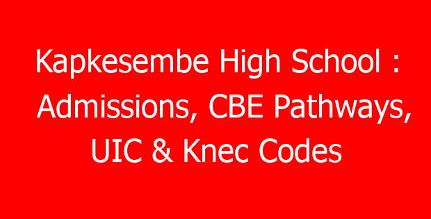 Kapkesembe High School : Admissions, CBE Pathways, UIC & Knec Codes