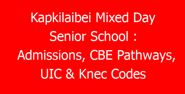 Kapkilaibei Mixed Day Senior School : Admissions, CBE Pathways, UIC & Knec Codes