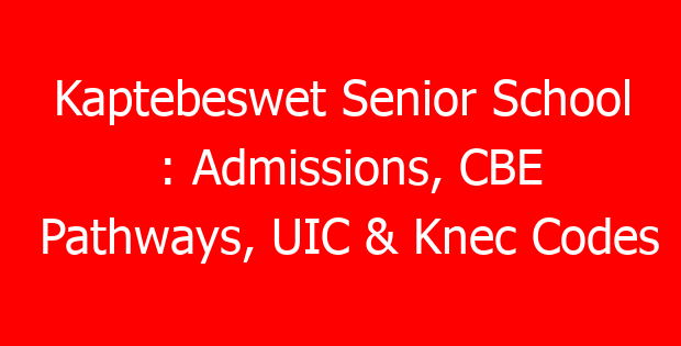 Kaptebeswet Senior School : Admissions, CBE Pathways, UIC & Knec Codes
