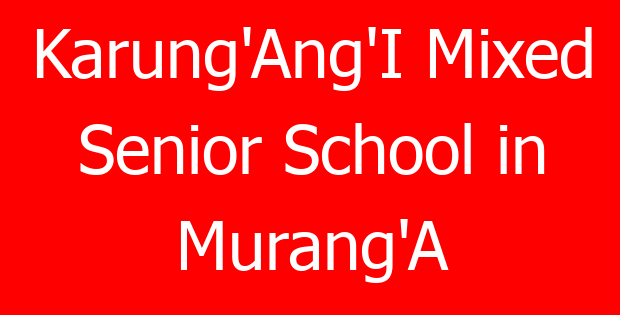 Karung’Ang’I Mixed Senior School in Murang’A