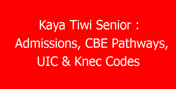 Kaya Tiwi Senior : Admissions, CBE Pathways, UIC & Knec Codes