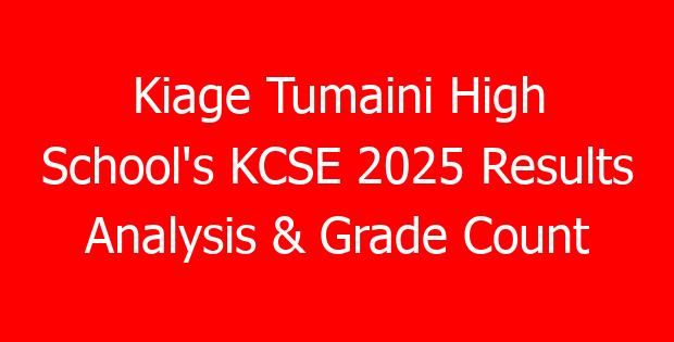 Kiage Tumaini High School’s KCSE 2025 Results Analysis & Grade Count