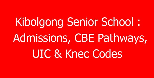 Kibolgong Senior School : Admissions, CBE Pathways, UIC & Knec Codes