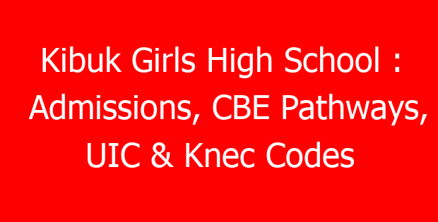 Kibuk Girls High School : Admissions, CBE Pathways, UIC & Knec Codes