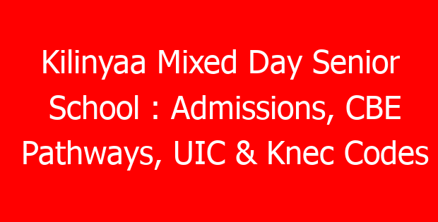 Kilinyaa Mixed Day Senior School : Admissions, CBE Pathways, UIC & Knec Codes