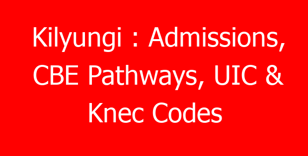 Kilyungi : Admissions, CBE Pathways, UIC & Knec Codes
