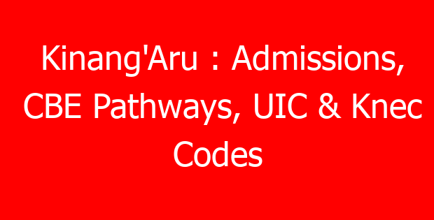 Kinang’Aru : Admissions, CBE Pathways, UIC & Knec Codes