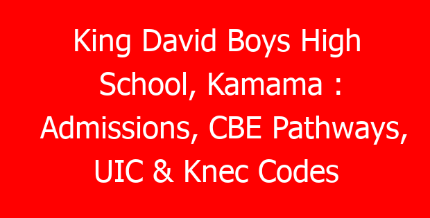 King David Boys High School, Kamama : Admissions, CBE Pathways, UIC & Knec Codes