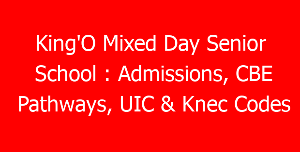 King’O Mixed Day Senior School : Admissions, CBE Pathways, UIC & Knec Codes