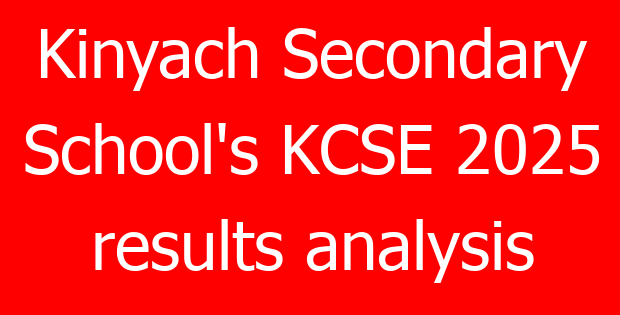 Kinyach Secondary School’s KCSE 2025 results analysis