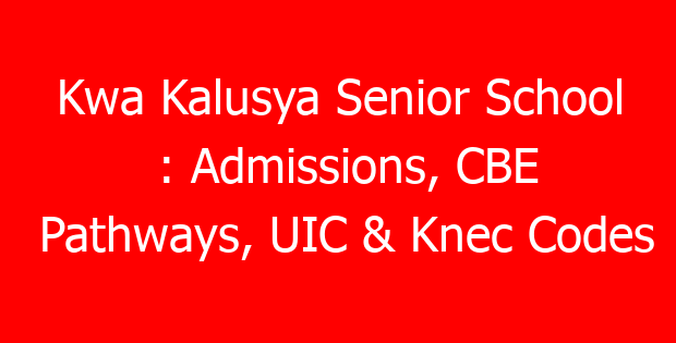Kwa Kalusya Senior School : Admissions, CBE Pathways, UIC & Knec Codes