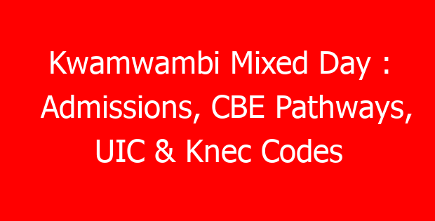 Kwamwambi Mixed Day : Admissions, CBE Pathways, UIC & Knec Codes