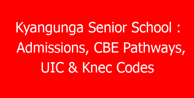Kyangunga Senior School : Admissions, CBE Pathways, UIC & Knec Codes