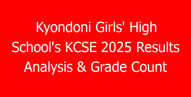 Kyondoni Girls’ High School’s KCSE 2025 Results Analysis & Grade Count