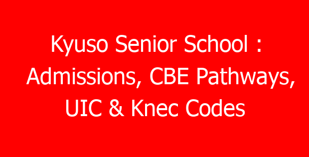 Kyuso Senior School : Admissions, CBE Pathways, UIC & Knec Codes