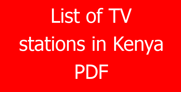 List of TV stations in Kenya PDF