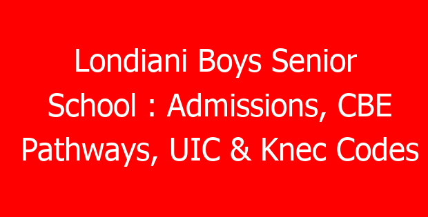 Londiani Boys Senior School : Admissions, CBE Pathways, UIC & Knec Codes