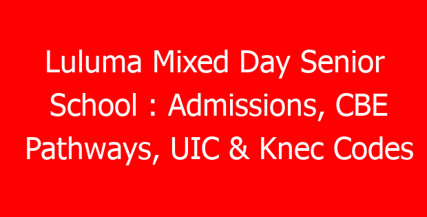 Luluma Mixed Day Senior School : Admissions, CBE Pathways, UIC & Knec Codes