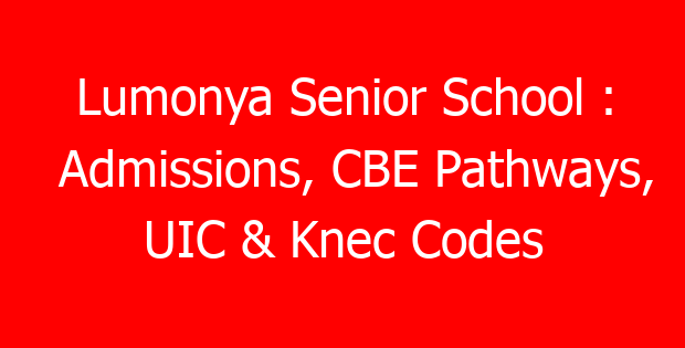 Lumonya Senior School : Admissions, CBE Pathways, UIC & Knec Codes