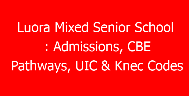 Luora Mixed Senior School : Admissions, CBE Pathways, UIC & Knec Codes