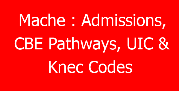 Mache : Admissions, CBE Pathways, UIC & Knec Codes