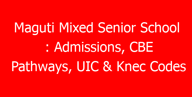 Maguti Mixed Senior School : Admissions, CBE Pathways, UIC & Knec Codes