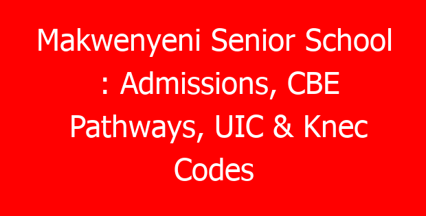 Makwenyeni Senior School : Admissions, CBE Pathways, UIC & Knec Codes