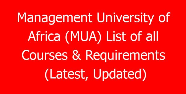 Management University of Africa (MUA) List of all Courses & Requirements (Latest, Updated)